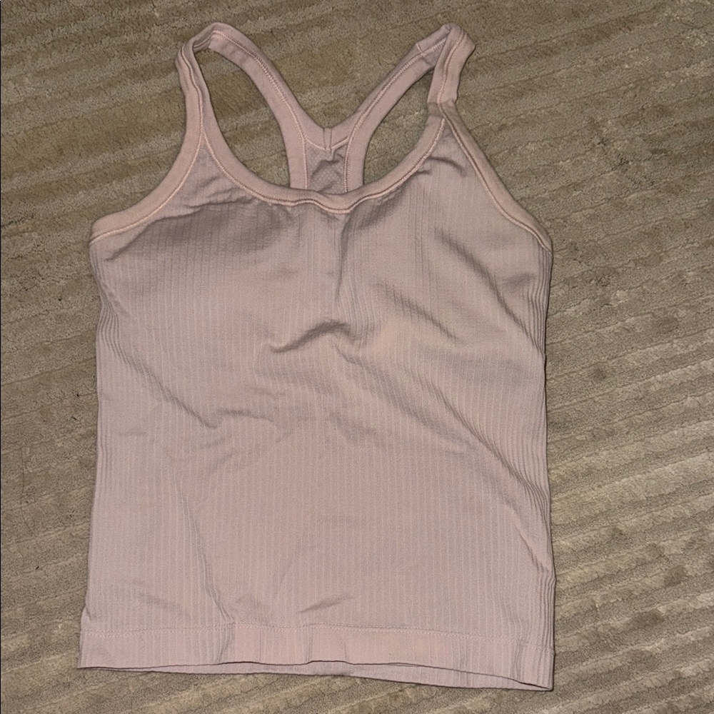 Lululemon Athletica Light Pink Ribbed Tank Top